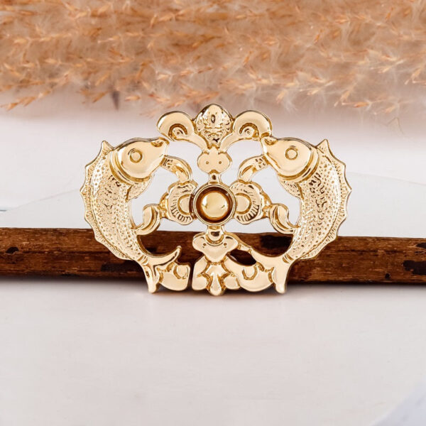 Chinese Style Vintage Golden Carp Metal Frog Buttons for Cheongsam 10pcs - Image 5