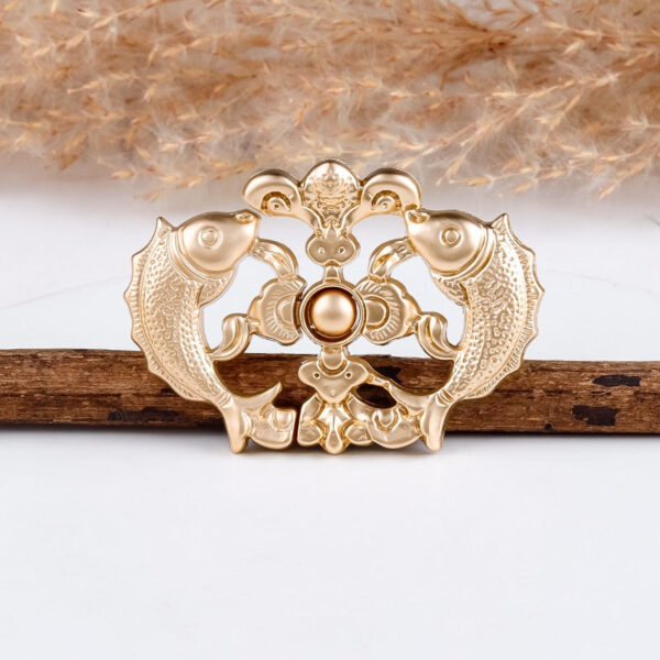 Chinese Style Vintage Golden Carp Metal Frog Buttons for Cheongsam 10pcs - Image 6