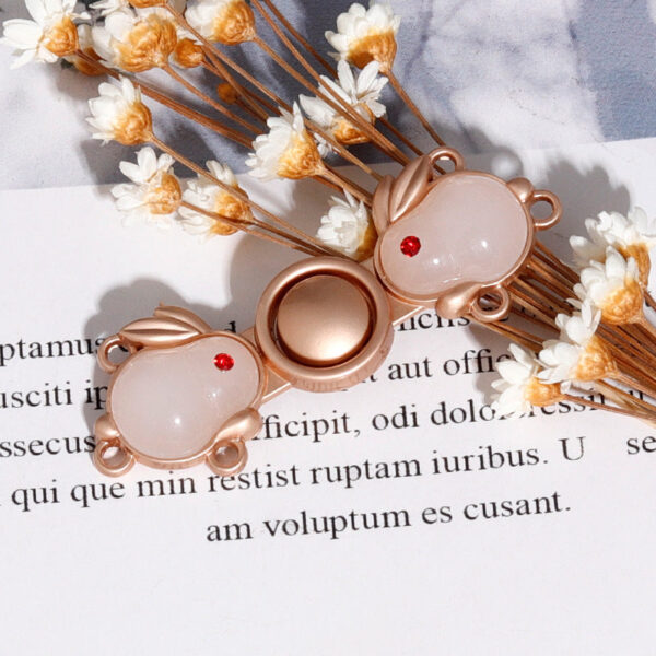 4.5cm Chinese Style Golden Metal Rabbit-Shaped Pair Buttons 20pcs - Image 6