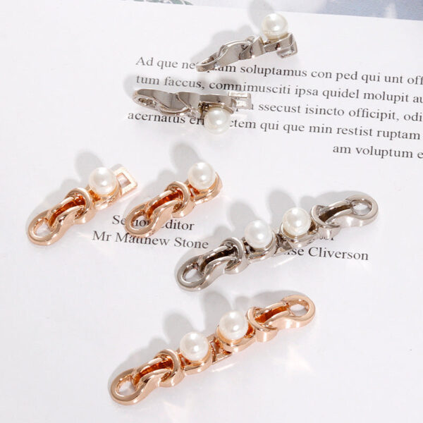 4.5cm Chinese Metal Frog Buttons with Pearl Light Gold and Silver White 20pcs - Image 4