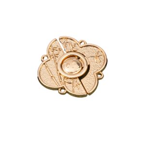 2.5cm Chinese Style Golden Vintage Panda Metal Pair Buttons 12pcs