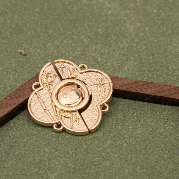 2.5cm Chinese Style Golden Vintage Panda Metal Pair Buttons 12pcs - Image 4