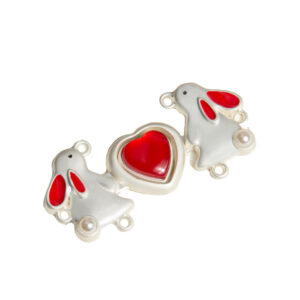 3.8cm Chinese Golden Rabbit Heart-Shaped Metal Frog Buttons 12pcs