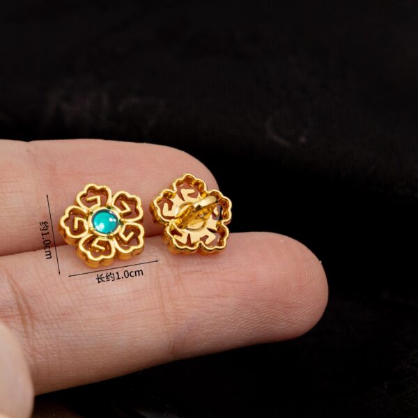 1cm Chinese Style Vintage Floral Metal Cufflinks for Hanfu Cheongsam 20pcs - Image 3