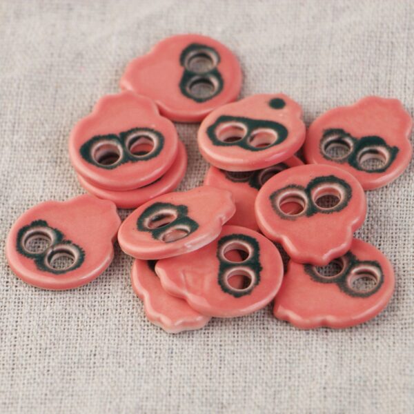 Blue and Pink Ceramic 2 Hole Sewing Buttons with Diverse Shapes 6pcs - Image 4