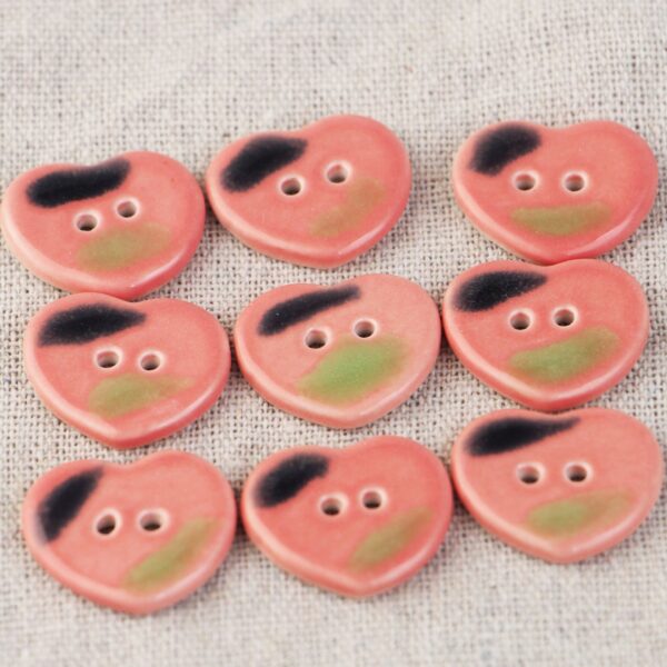 Blue and Pink Ceramic 2 Hole Sewing Buttons with Diverse Shapes 6pcs - Image 5