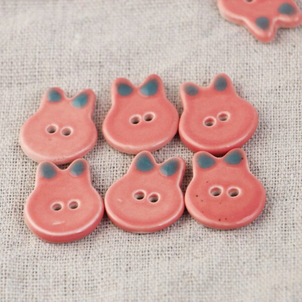 Blue and Pink Ceramic 2 Hole Sewing Buttons with Diverse Shapes 6pcs - Image 6