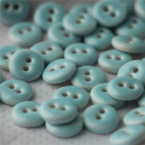15mm Blue Orange Round Double-hole Hand-painted Ceramic Sewing Buttons 6pcs - Image 2