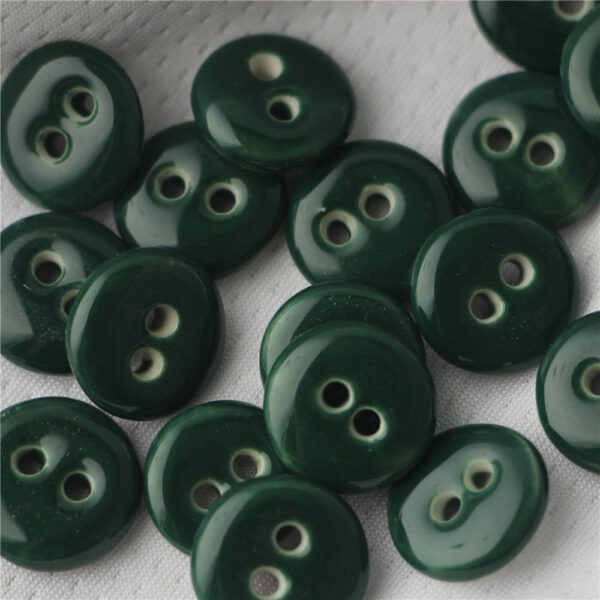 18mm Round 2 Hole Handmade Ceramic Sewing Buttons Deep Green Dark Blue 4pcs - Image 2