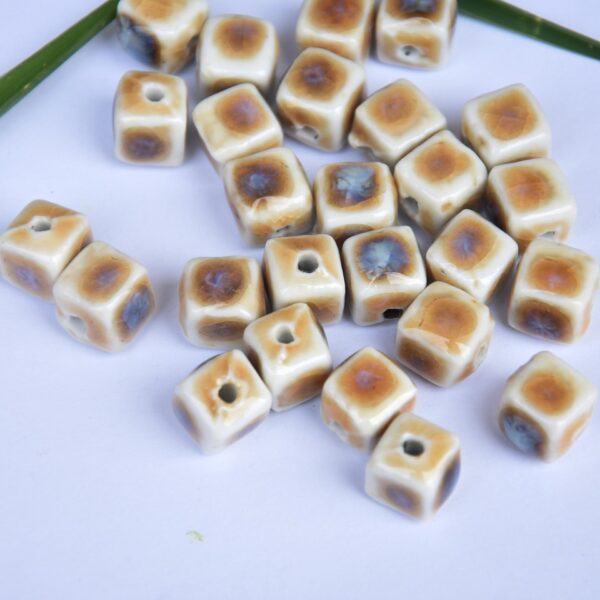 10mm Ceramic Square Beads Bracelet Beads with Prairie Scenery 100pcs - Image 3
