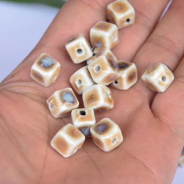 10mm Ceramic Square Beads Bracelet Beads with Prairie Scenery 100pcs - Image 2