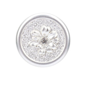 23mm Silver Chrysanthemum Rhinestone Metal Buttons for Fashion Outerwear 8pcs