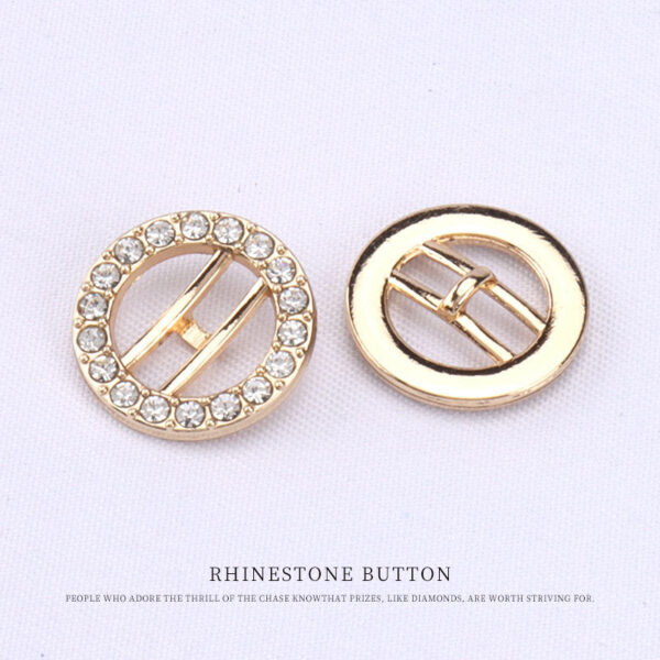10/12/15mm Rose Gold Metal Hollow Rhinestone Buttons for Women Cardigans 20pcs - Image 3