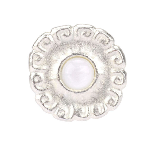 18mm/23mm Matt Silver Metal Pearl Shank Buttons for Women's Tops 12pcs