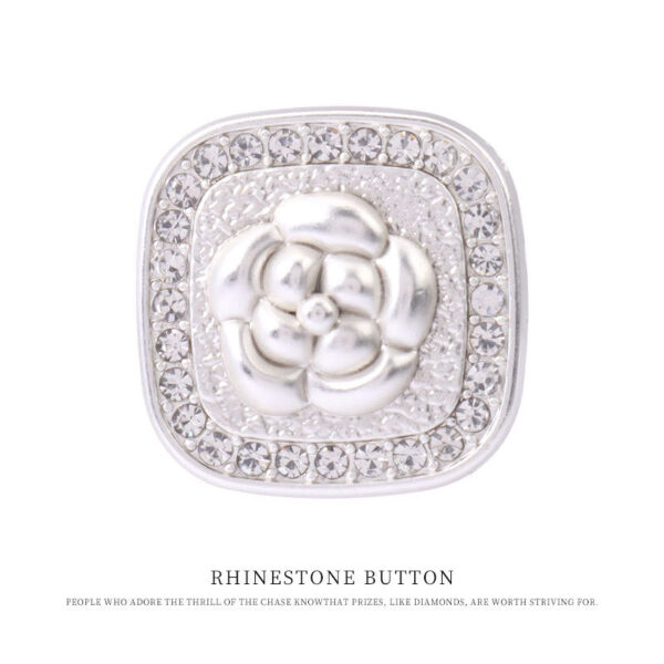Golden Silver French Style Diamond Square Metal Shank Buttons for Coats 12pcs - Image 5