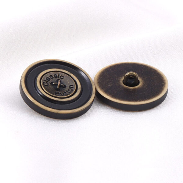 Classic Bronze Colored Resin Metal Shank Buttons for Woolen Coats 12pcs - Image 2