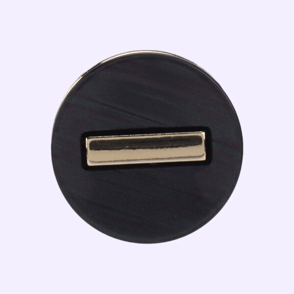 Black White Brown Round Resin Metal Shank Buttons for Fashion Coats 15 Pack - Image 2