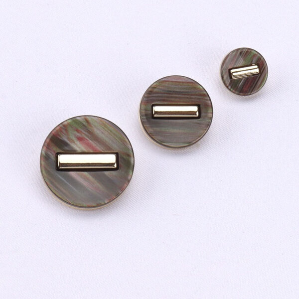 Black White Brown Round Resin Metal Shank Buttons for Fashion Coats 15 Pack - Image 5