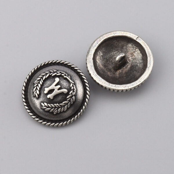 17.5/22.5mm Korean Eco-friendly Vintage Metal Silver Buttons with Shanks 3pcs - Image 5