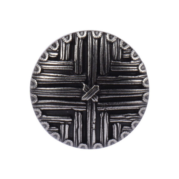 17.5/22.5mm Korean Style Metal Striped Buttons Vintage Gold Silver for Coats 3pcs - Image 2