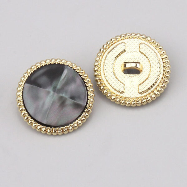 Pearl Luster Faceted Resin Metal Shank Buttons for Outerwear 15 Pack - Image 4