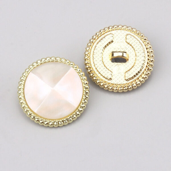 Pearl Luster Faceted Resin Metal Shank Buttons for Outerwear 15 Pack - Image 5