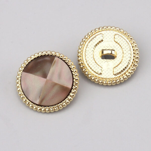 Pearl Luster Faceted Resin Metal Shank Buttons for Outerwear 15 Pack - Image 6
