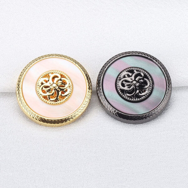Golden Gunmetal Resin Metal Buttons for Cashmere Coats 10pcs - Image 4