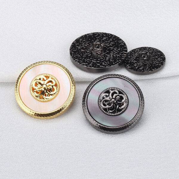 Golden Gunmetal Resin Metal Buttons for Cashmere Coats 10pcs - Image 3