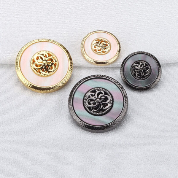 Golden Gunmetal Resin Metal Buttons for Cashmere Coats 10pcs - Image 2