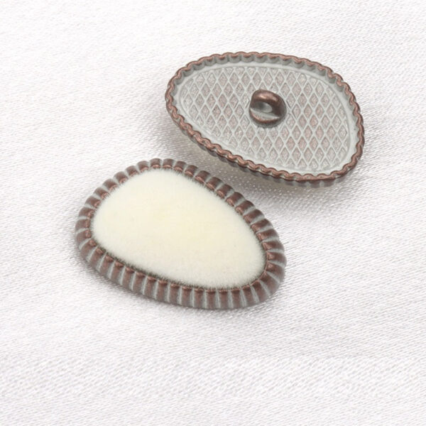21mm Metal & Colored Flocked Combination Shank Buttons 6pcs - Image 3