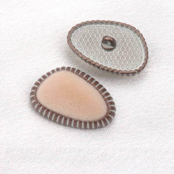 21mm Metal & Colored Flocked Combination Shank Buttons 6pcs - Image 4
