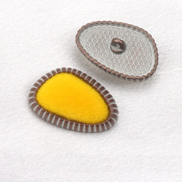 21mm Metal & Colored Flocked Combination Shank Buttons 6pcs - Image 5