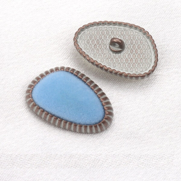 21mm Metal & Colored Flocked Combination Shank Buttons 6pcs - Image 6