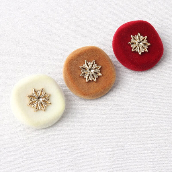 Metal Resin Flocked Combination Hand-Sewn Coat Buttons 6pcs - Image 2