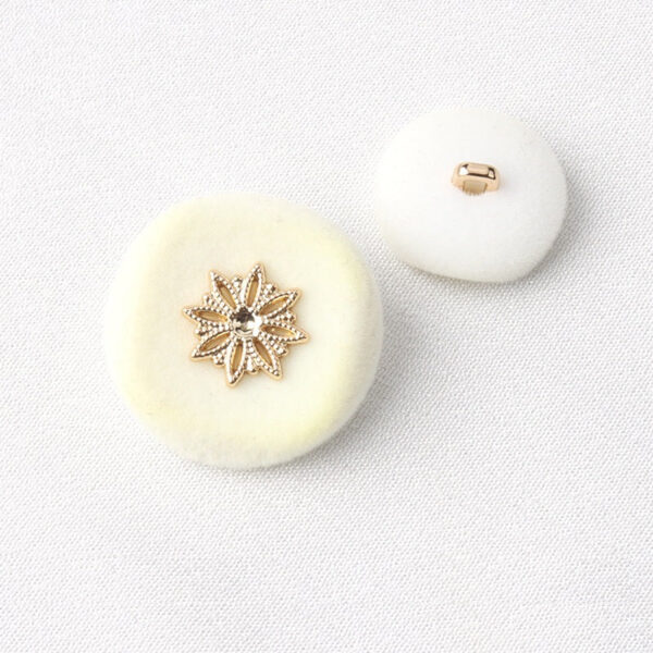 Metal Resin Flocked Combination Hand-Sewn Coat Buttons 6pcs - Image 3