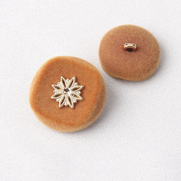 Metal Resin Flocked Combination Hand-Sewn Coat Buttons 6pcs - Image 4