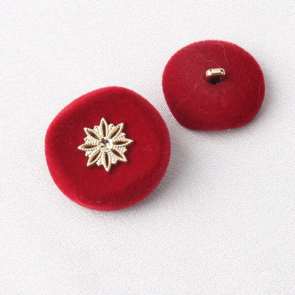 Metal Resin Flocked Combination Hand-Sewn Coat Buttons 6pcs - Image 5