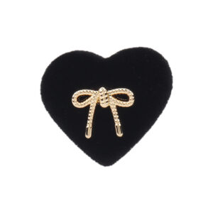 15 - 26mm Heart-Shaped Flocked Velvet Shank Buttons 6pcs