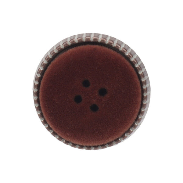 Vintage Flocked Metal Combination Buttons with Shanks for Coats 6pcs