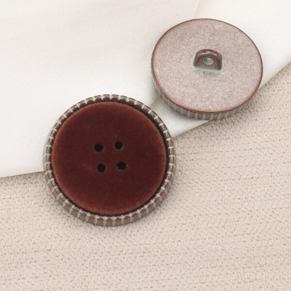 Vintage Flocked Metal Combination Buttons with Shanks for Coats 6pcs - Image 5
