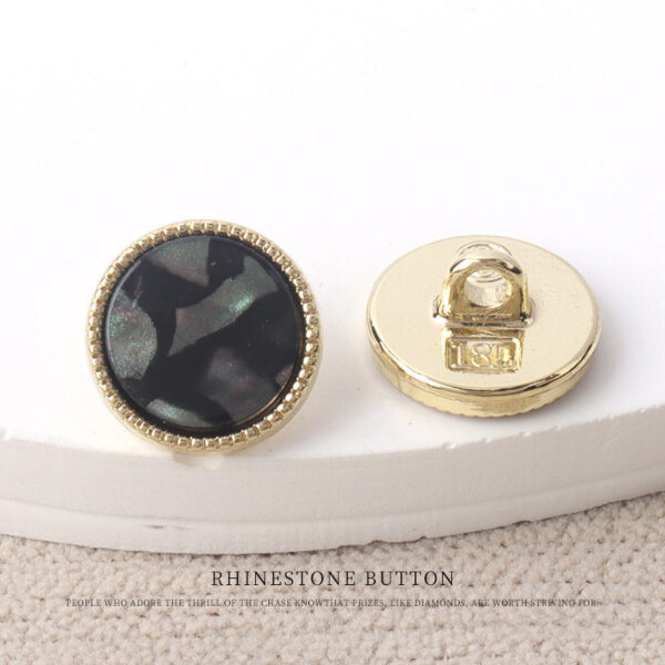 11mm Golden Metal Resin Pearl Luster Buttons for Women's Chiffon Shirts