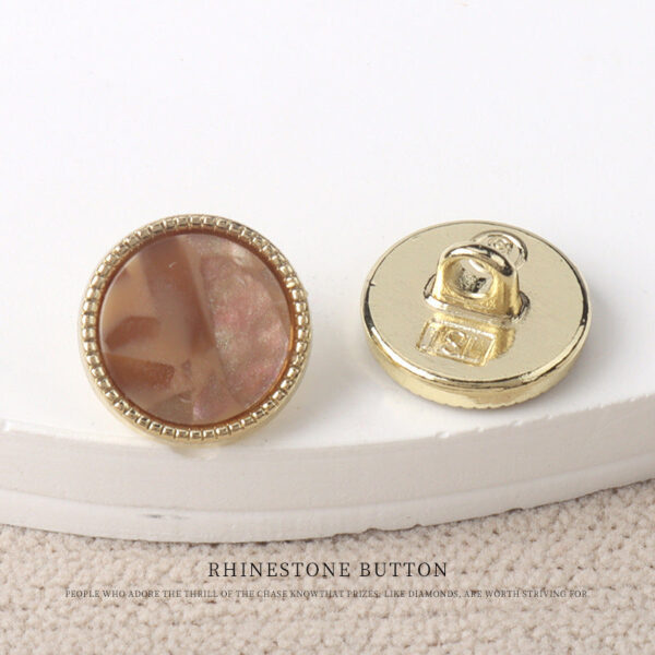11mm Golden Metal Resin Pearl Luster Buttons for Women's Chiffon Shirts