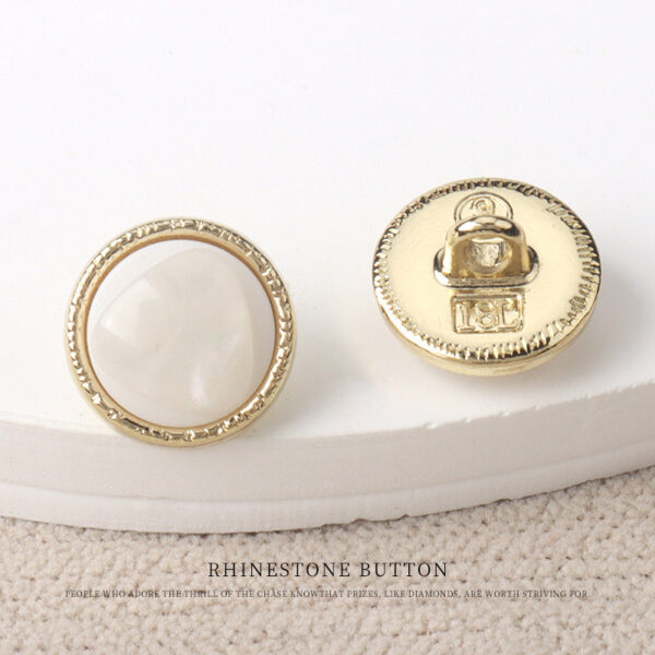 11mm Golden Metal Resin Pearl Luster Buttons for Women's Chiffon Shirts