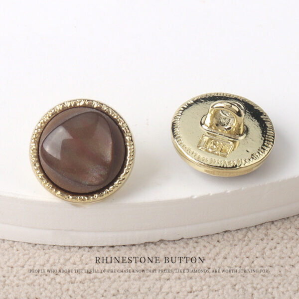 11mm Golden Metal Resin Pearl Luster Buttons for Women's Chiffon Shirts