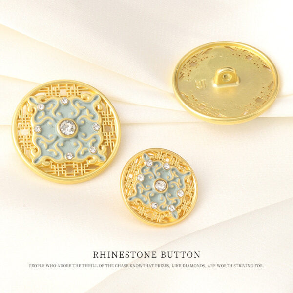 17/23mm Diamond Chinese Style Metal Hollow Shank Buttons for Outerwear 10pcs - Image 2