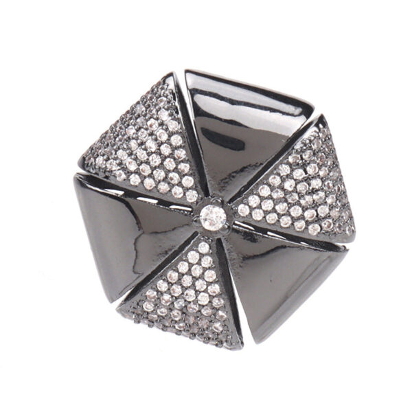 Gunmetal Black Copper Hollow Diamonds Button for Fur Coats Jackets 2pcs
