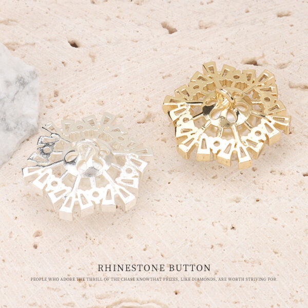 36L All-Copper Zircon and Pearl Coat Decorative Button 2PCS - Image 3