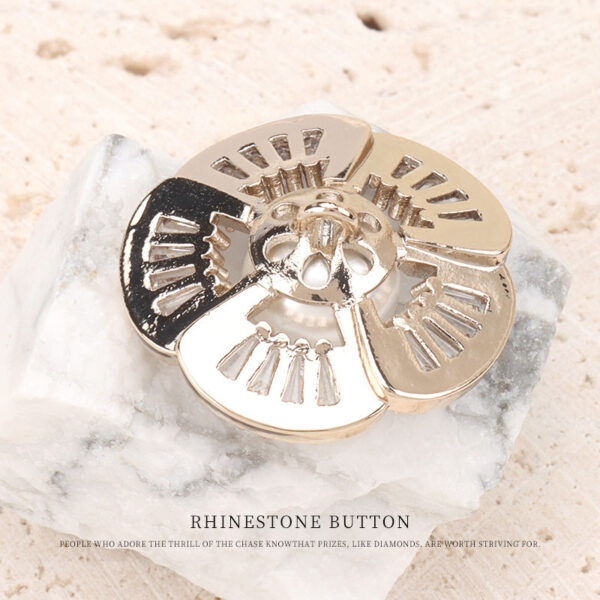 24mm Copper Floral Zircon Pearl Button for Fashion Sweaters 2pcs - Image 2