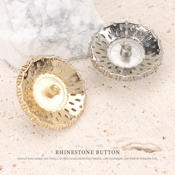 Sunflower Copper Zircon Pearl Button for Fur Coats Sweaters 2pcs - Image 2